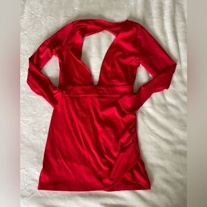 CBR Vibrant Red Backless Dress